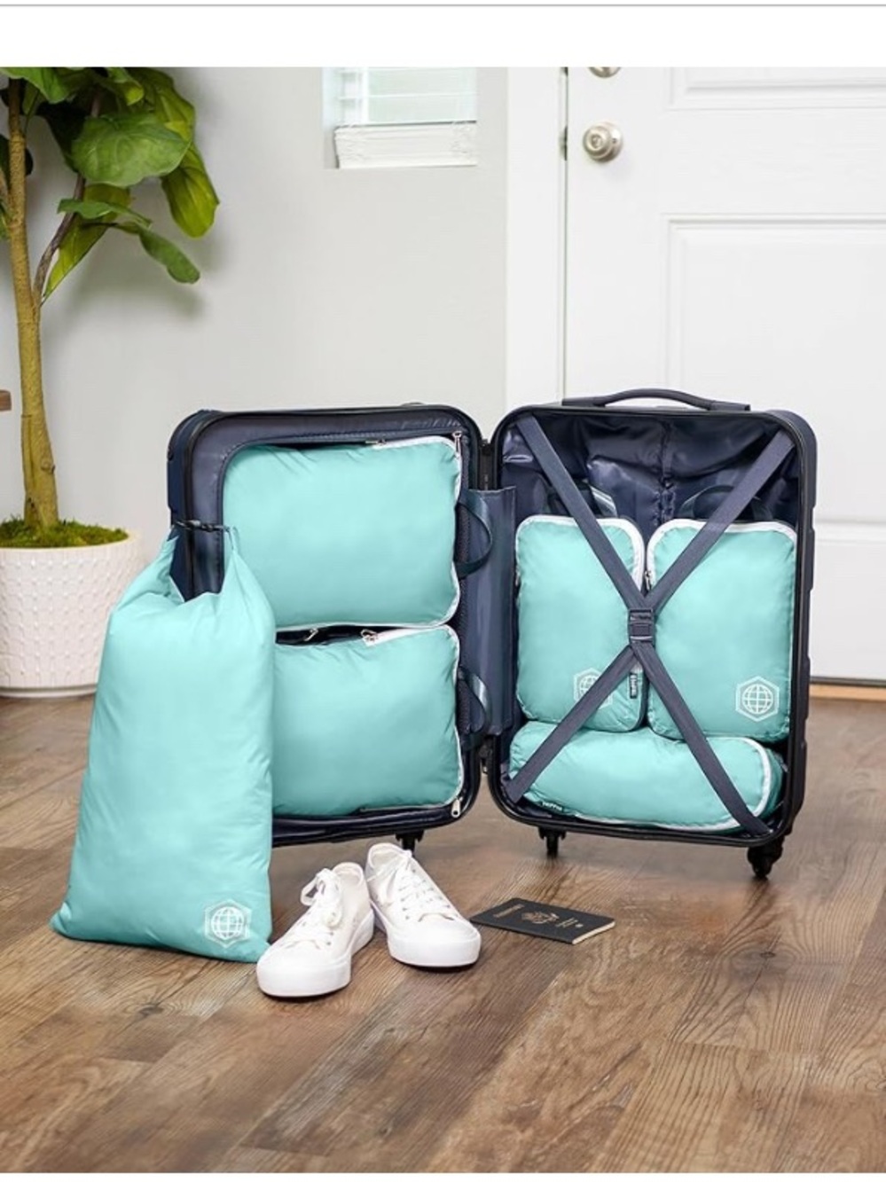 TRIPPED Travel Gear Carry-On Compression Packing Cube Set Blue - Picture 3 of 6